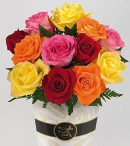 Cheerful mixed rose bday  bouquet