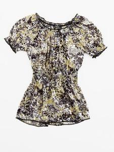 blomstret chiffon tunika