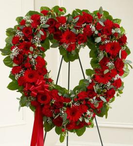 Red Mixed standing open heart
