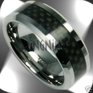 Herrering Tungsten m. sort carbon