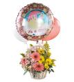 Baby Girl Bouquet with Balloons