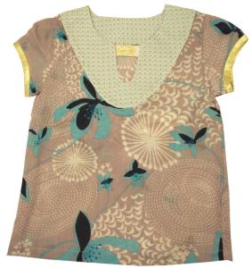 FLORA - kortærmet tunika - drappa dot str. 12/152 cm