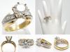 Guld / Platin Diamant Forlovelsesring - 1 sten, 2 karat