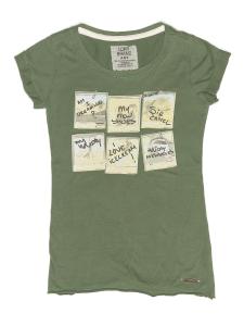 støvet grøn t-shirt med print - LCKR