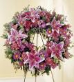 Standing Basket with pink Lily